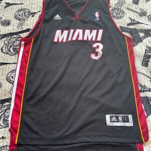 Youth Large Adidas Miami Heat Dwyane Wade #3 NBA Basketball Jersey Preowned